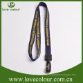 Hot sale cheap custom screen printed nylon lanyard with gold/silvery hook